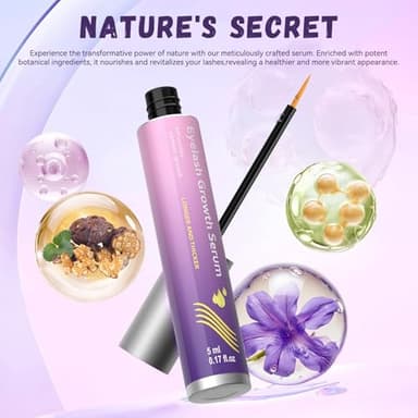 Lash Serum for Eyelash Growth:Natural & Vegan Eyelash Growth Serum for Longer, Thicker, Fuller Lashes Nourishing & Conditioning Formula - Safe for Sensitive Eyes - 5ml - Image 5