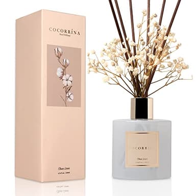Cocorrína Reed Diffuser Set, Clean Linen 6.7 fl oz Scented Diffuser with Sticks Home Fragrance Reed Diffuser for Bathroom Shelf Decor - Image 2