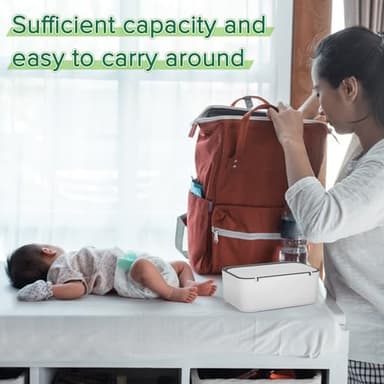 Flenpptly Baby Wipes Dispenser, Wipes Case Baby Wipe Holder Keeps Wipes Fresh, Non-Slip, Easy Open & Close (Gray) - Image 8