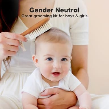 Wooden Baby Hair Brush - Cradle Cap Baby Brush with Soft Goat Bristles, Perfect Gentle Scalp Newborn Comb for Infant, Girls, Boys, Bath Essentials (Golden Oak, Oval) - Image 8