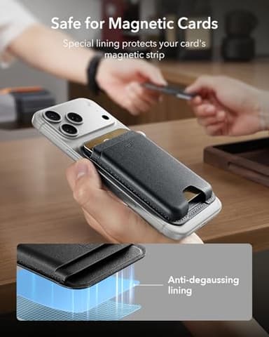 ESR for MagSafe Wallet, 5-Card Holder, Magnetic Wallet for iPhone, RFID Blocking, with 3,200 g Magnetic Strength, Vegan Leather, Slim for iPhone 17/16/15/14/13/12 Series, Not for 13/12 Mini, Black - Image 8