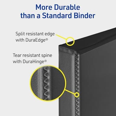 Avery Durable View 3 Ring Binder, 3 Inch Slant Rings, 1 Black Binder (17041 - Image 4