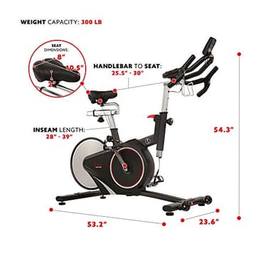 Sunny Health & Fitness Magnetic Rear Belt Drive Indoor Cycling Exercise Bike with RPM Cadence Sensor - SF-B1709, Black - Image 6