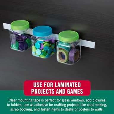 VELCRO Brand Thin Clear Tape | 15 Ft x ¾” | Cut Strips to Length | Home Office or Crafts Fastening Solution | Large Roll, 91325 - Image 4