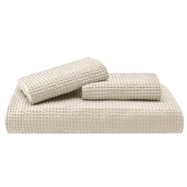 Bedsure Cotton Duvet Cover Set - 100% Cotton Waffle Weave Beige Duvet Cover Oversized Queen Size, GentleSoft™ and Breathable Bedding Set for All Season, 3 Pieces, 98"x98" - Image 9