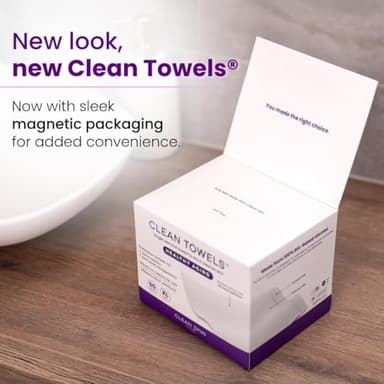 Clean Skin Club Healthy Aging Clean Towels® XL, Smooths Fine Lines Wrinkles & Texture in 6 weeks, Treated for Extra Softness, Disposable Face Towels, Anti Aging Makeup Remover Dry Wipe, 50 count - Image 3