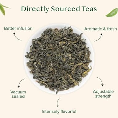 VAHDAM, Green Tea Leaves From Himalayas 170+ Cups (12oz) High Elevation Grown Green Tea Leaves From Himalayas | Pure Unblended Single Origin Green Loose Leaf Tea | Vacuum Sealed - Image 3
