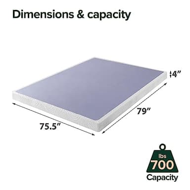 ZINUS Edgar 4 Inch Wood Box Spring, Mattress Foundation, Sturdy Wood Structure, Low Profile, Easy Assembly, King - Image 2