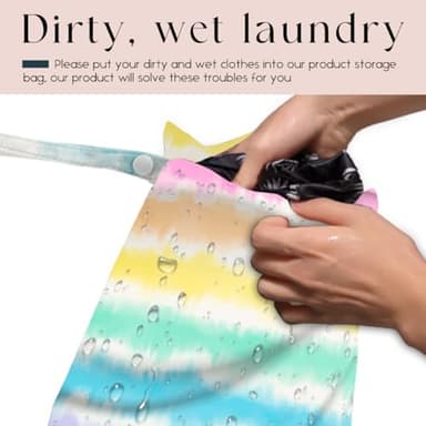 zcyxuuw 2 Pcs Wet Bag, Wet Dry Bag, Wet Bag for Swimsuit, Travel, Beach, Pool, Diapers, Dirty Yoga Gym Clothes, Toiletries, Makeup Bag, Eucalyptus Palm Leaves Print Tropical Plant Birthday Gift. - Image 3