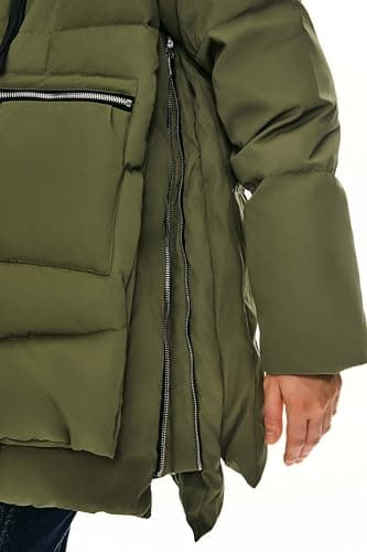 Orolay Women's Thickened Down Jacket Winter Hooded Coat with Faux Fur Trim Green L - Image 7