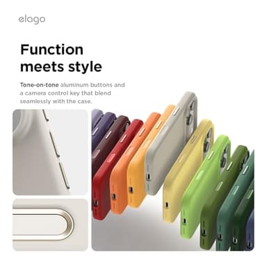 elago for iPhone 17 Pro Case, Premium Magnetic Silicone Case, Compatible with MagSafe, Liquid Silicone Material, Protective Cover, Shockproof, Slim Phone, 6.3 inch (Stone) - Image 4