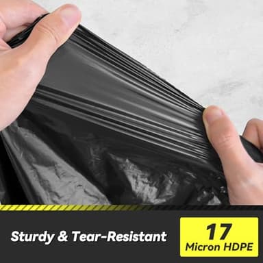 100 Count 55-60 Gallon Trash Bags, Sturdy & Tear-Resistant Commercial Can Liners 55 Gallon, Large Garbage Bags, Large Black Trash Bags for Commercial, Lawn and Leaf Bags - Image 3