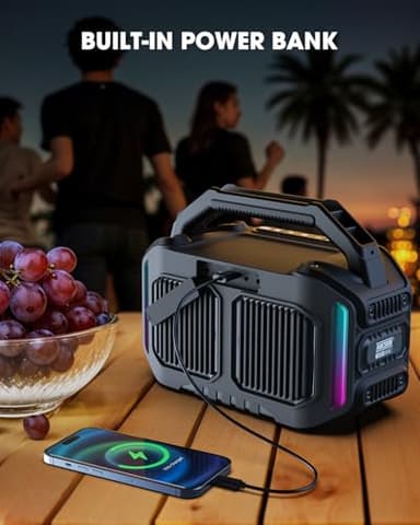 ANCOON Speakers Bluetooth Wireless: 80W(Peak) Loud Speaker with Bass, 20H Playtime, IPX6 Waterproof, Large Jobsite Speakers for Work, Outdoor, Workshop, Garage, Portable Speaker with TWS (Black) - Image 7