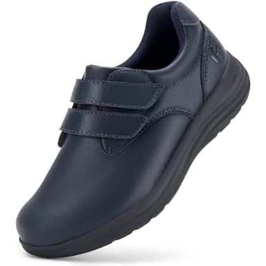 FitVille Wide Diabetic Walking Shoes for Women, Dress Casual Comfortable Leather Oxford Shoes for All-Day Comfort Royal Blue - Image 1