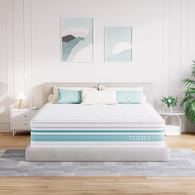 TeQsli Queen Mattress 12 inch Hybrid Mattress with Gel Memory Foam Innerspring Mattress in a Box for Pressure Relief & Cooling Sleep Queen Size Mattress, 100 Nights Trial - Image 6