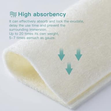 Dimora Calcium Alginate Wound Dressing, 4'' x 4'' Patches,10 Individual Sterile Pads, Soft and Highly Absorbent Dressing Gauze, Non-Stick Padding - Image 3