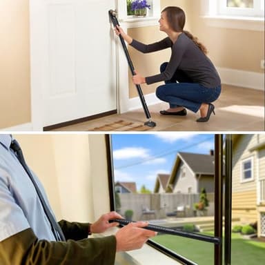 Door Security Bar & Sliding Patio Bar, Apartment Door Stoppers Security from Inside, Portable Door Lock for Travel Hotel, Adjustable 39"-53" - Image 8