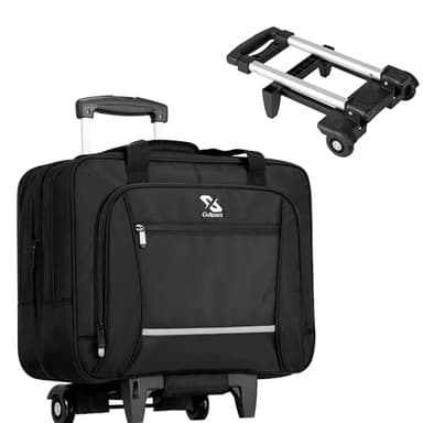 Golkcurx Rolling Laptop Bag with Wheels, Removable Water-Repellent Rolling Briefcase for Women and Men - Image 1