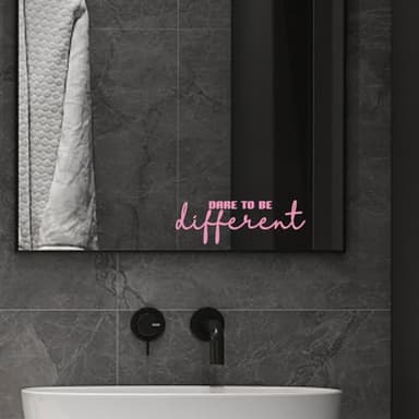 ZLKAPTDare to Be Different - Inspirational Vinyl Decal Wall Art Sticker (10x3.5 Inches) for Mirrors, Walls, and Morel (Pink) - Image 2