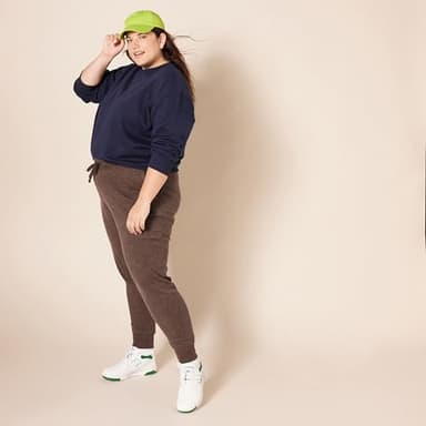 Amazon Essentials Women's Fleece Jogger Sweatpant (Available in Plus Size), Brown Heather, Large - Image 7