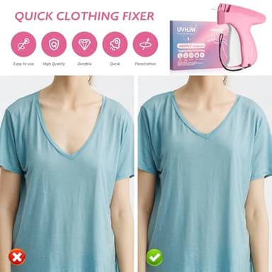 Stitch Gun for Clothing, Stitchy Gun Quick Clothes Fixer, Dress Tagging Gun-Includes 2,000 Black Fasteners & 2,000 White Fasteners & 6 Needles - Image 5
