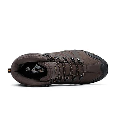 NORTIV 8 Men's Ankle High Waterproof Hiking Boots Outdoor Lightweight Shoes Trekking Trails Armadillo,Size 9.5,Brown/Black/Tan,160448_M - Image 4