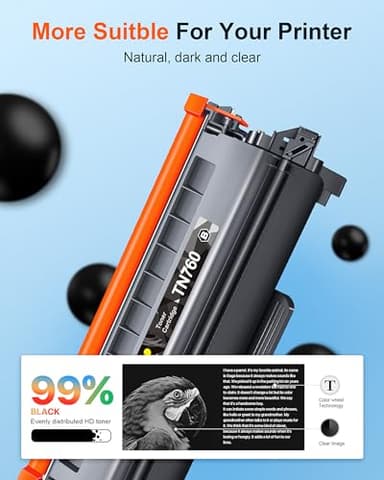 E-Z Ink Pro TN760 TN-760 TN730 TN-730 Toner Cartridge Replacement for Brother tn760 TN-760 to Use with HL-L2350DW HL-L2370DW HL-L2390DW HL-L2395DW MFC-L2710DW MFC-L2750DW Printer(4black) - Image 4