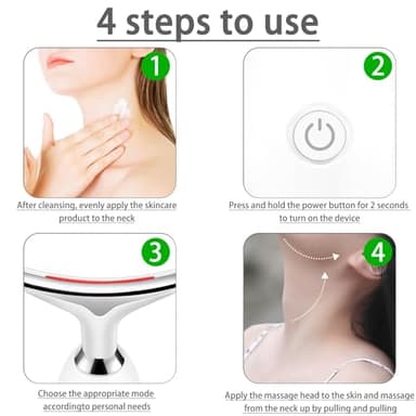 JURP Face Neck Beauty Device, 7 Color Led Face Neck Massager,Multifunctional Facial Skin Care Tool, Ideal for Home Skin Care - Image 6