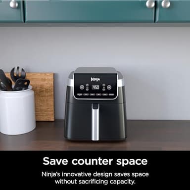 Ninja | Air Fryer | 6.5 QT Pro XL Capacity fits 9lbs of Wings | 6-in-1 Max Crisp, Air Fry, Roast, Bake, Reheat & Dehydrate | Nonstick Basket, Crisper Plate & Recipe Guide | Grey | AF181 - Image 7