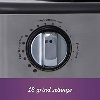 Mr. Coffee Burr Coffee Grinder Automatic Grinder with 18 Presets for French Press Drip and Espresso 18-Cup Capacity Stainless Steel - Image 4