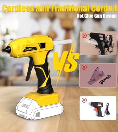 Hot Glue Gun Cordless – Craft Glue Guns, Compatible with DeWalt 20V Lithium-ion Battery(NO Battery, Tool Only) Full Size Hot Glue Gun Quick Heating with 10Pcs 0.43" Glue Sticks for Arts & Crafts & DIY - Image 5