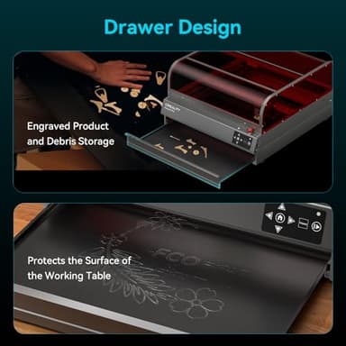Falcon2 Pro 40W Enclosed Laser Engraver with Air Assist, Pilot Technology, Built-in Camera, Class 1 Laser Cutter and Engraver Machine for Wood, Metal, Batch Prodcuction, Engraving Area 400 * 415mm - Image 8
