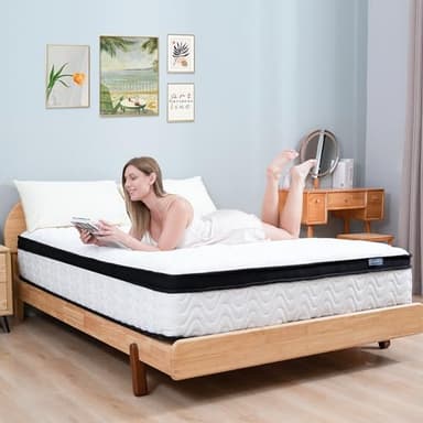 MOLBIUS Full Size Mattress 10 Inch | Full Mattresses in a Box Hybrid | Medium Firm Feel Memory Foam and Individual Pocket Springs | Fiberglass Free Bed Matress | Breathable | CertiPUR-US | Upgrade - Image 4