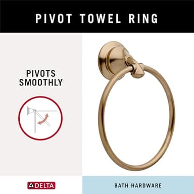 Delta Faucet 79446-CZ Linden Towel Ring, Champagne Bronze - Image 2