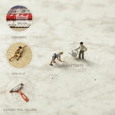 Srugn Washable Rugs 8x10 Area Rugs for Living Room,Ultra Soft Faux Wool Retro Rugs for Bedroom,Dining Room,Non Slip&Non-Shedding Low Pile Vintage Print Rug Indoor Large Carpets for Home Office Decor - Image 4