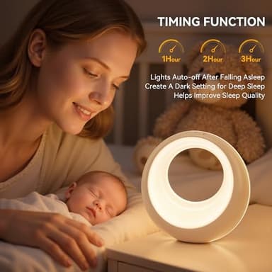 Auxmir Nursery Night Light for Baby, Magic Moon Lamp for Kids and Adult 7 Lighting Colors & 9 RGB Modes, Rechargeable Bedside Table Lamp with Timing Function, Sleep Aid Nursing Lamp for Bedroom - Image 5