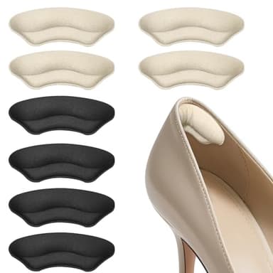 Ouzorp Heel Pads for Shoes-4 Pairs Heel Grips Inserts Cushion for Womens Men Shoes, Heel Pads Snugs for Shoe Too Big, Improved Shoe Fit and Comfort, Prevent Heel Slip and Blister-Pale Apricot+Black - Image 1