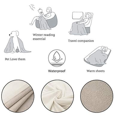 Ameritex Pet Bed Blanket Reversible 100% Waterproof Velvet Super Soft for Sofa and Bed (40x60 Inches, Cream+Beige) - Image 5