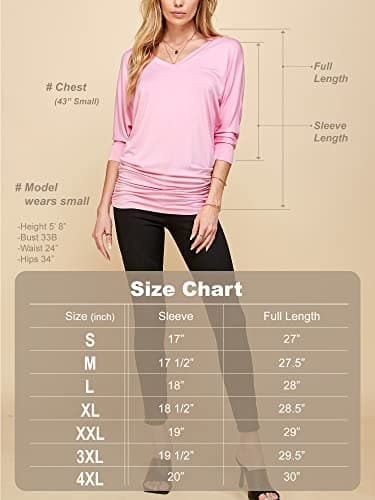 Made By Johnny MBJ WT1036 Womens V Neck 3/4 Sleeve Dolman Top with Side Shirring S Mustard - Image 6