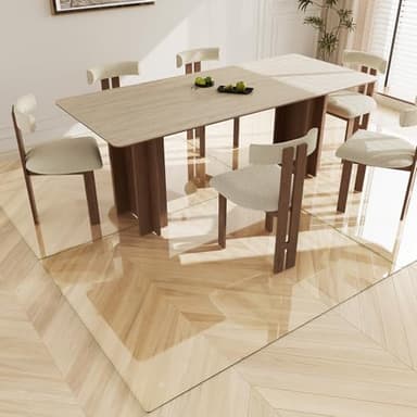 Koonmi Tempered Glass Chair Mat 50"x65" - Premium Office Chair Mat for Hardwood Floors & Low-Pile Carpet with 4 Non-Slip Pads - Thick Scratch-Resistant Surface - Image 6