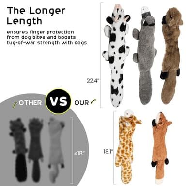 Nocciola Dog Squeaky Toys, 5 PCS Crinkle Plush Dog Toys, No Stuffing Dog Toys for Small Medium Large Dogs, Stuffless Puppy Toys for Boredom - Image 4