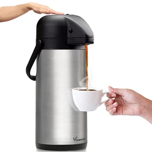 Coffee Carafe for Keeping Hot - 102oz/3L Airpot Coffee Dispenser with Pump - Insulated Stainless Steel Hot Beverage Dispenser for Parties - Thermal Carafe for Hot Drinks Water Tea Chocolate - Image 1