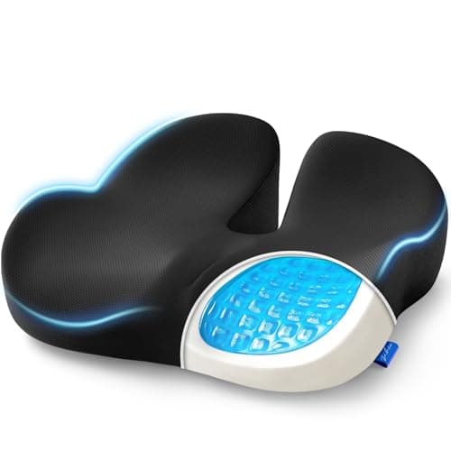 ZIKEE Gel Seat Cushion for Office Chair and Car Seat with Ergonomic Zoning, Memory Foam Chair Cushion for Sciatica, Lower Back, Tailbone Pain Relief and Intimate Ventilation, Non-Slip & Airy Cover - Image 1