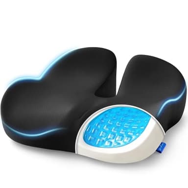 ZIKEE Gel Seat Cushion for Office Chair and Car Seat with Ergonomic Zoning, Memory Foam Chair Cushion for Sciatica, Lower Back, Tailbone Pain Relief and Intimate Ventilation, Non-Slip & Airy Cover - Image 1