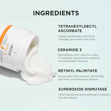 IMAGE Skincare, VITAL C Hydrating Repair Crème, Holiday Beauty Stocking Stuffer, Face Night Cream with Hyaluronic Acid, Discovery Size, 1oz - Image 5