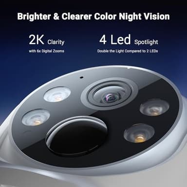 ANSQUE Security Cameras Wireless Outdoor Home System, 4 Camera Kit, No Subscription Fees, Solar Powered, Local Storage, 365-Day Battery Life, 360°PTZ Surveillance, Auto Tracking, 2K Color Night Vision - Image 4