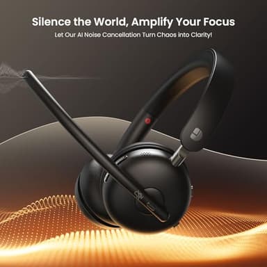 Dytole Bluetooth 5.3 Headset, Wireless Headset with Mic for Work (AI Noise Cancelling), Wireless Headphones with Mic & USB Dongle, 65H & Mute Function, Fit for PC/Call Center/Computer/Laptop/Teams - Image 2