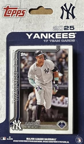 New York Yankees 2025 Topps Factory Sealed 17 Card Team Set Featuring Aaron Judge with Rookies Card of Will Warren and Ben Rice Plus