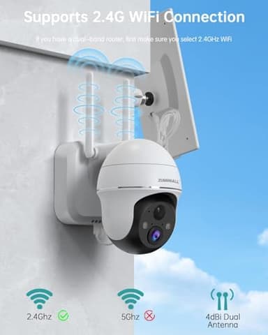 ZUMIMALL 5MP Security Cameras Wireless Outdoor, Solar Security Camera Outdoor with 360° PTZ, Battery Powered Camera for Home Security Outside, Color Night Vision/2.4G WiFi/2-Way Talk/IP66/AI Detection - Image 6