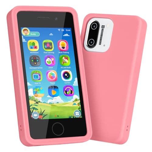 3.97" Touchscreen Kids Toys Smart Phone, Kids Phone with Games & Dual Camera, Toddler Toys Phone, Boys and Girls Learning Toy Phone for 3-9 Years Old (Pink) - Image 1
